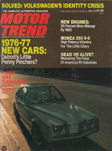 MOTOR TREND 1975 JUNE - VW THING, 350ci MONZA V-8